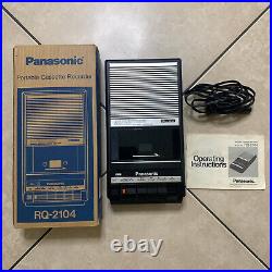 NIB Vintage Panasonic RQ-2104 Slim Line Portable Cassette Recorder Speaker VTG