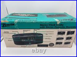 NOB Vintage Zenith ZG320M AM/FM Stereo Clock Radio Cassette Recorder Dual Alarm