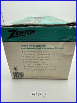 NOB Vintage Zenith ZG320M AM/FM Stereo Clock Radio Cassette Recorder Dual Alarm