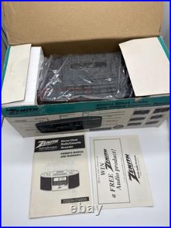 NOB Vintage Zenith ZG320M AM/FM Stereo Clock Radio Cassette Recorder Dual Alarm