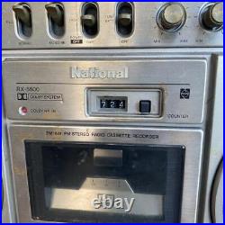 National RX-5500 AM FM Cassette Player Vintage Boombox Audio System JUNK 1013