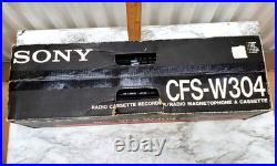 New Vtg Sony CFS-W304 Radio Cassette Recorder Portable Stereo Magnetophone