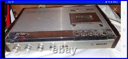PHILIPS N 2400/19! VINTAGE! ¡¡ STEREO CASSETTE RECORDER Años 70cable supplied
