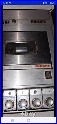 PHILIPS N 2400/19! VINTAGE! ¡¡ STEREO CASSETTE RECORDER Años 70cable supplied