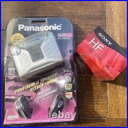 Panasonic RQ-A220 Cassette Player / Recorder VTG & 6 Sony HF 90 Min Audio Tape