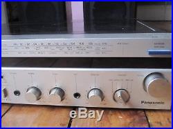 Panasonic SG-V03 Vintage Stereo Record Player Radio Cassette Silver w Speakers