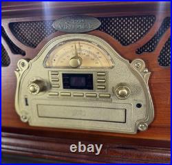Pyle Vintage Gramaphone Record Player Radio Cassette Player Tested Works Great Pyle Vintage Gramaphone Record Player Radio Cassette Player Tested Works Great