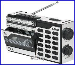 QFX Portable Retro Vintage AM/FM/SW Shortwave Radio Cassette Player Recorder Mic