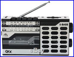 QFX Portable Retro Vintage AM/FM/SW Shortwave Radio Cassette Player Recorder Mic
