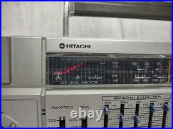 RARE Vintage Hitachi Model TRK-7700H Boombox radio cassette recorder Please Read