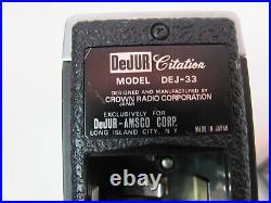 Rare Vintage Dejur Amsco Citation Dej-33 Crown Cassette Tape Recorder