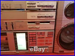 Rare Vintage Jvc Pc-55jw Digital Display Am/fm Cassette Recorder Stereo Boombox