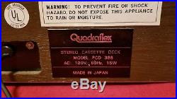 Rare! Vintage Quadraflex Pcd 388 Stereo Cassette Deck Player Recorder Japan