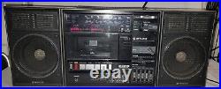 Rare Vtg Hitachi Stereo Cassette Recorder Boombox Detachable Speakers TRK-9300W