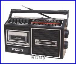 Retro Boombox Cassette Player Portable Vintage Tape Player Recorder AM FM Plug