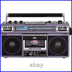 Retro Purple Boombox with Bluetooth & Recorder-`/