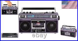 Retro Purple Boombox with Bluetooth & Recorder-`/