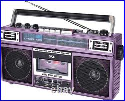 Retro Purple Boombox with Bluetooth & Recorder-`/