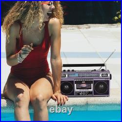 Retro Purple Boombox with Bluetooth & Recorder-`/
