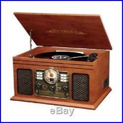 Retro Vintage Gift Turntable Vinyl Record Player Speakers Radio Cassette Cd Play
