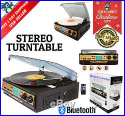 Retro Vintage Radio Cassette MP3 Record Player Turntable Vinyl LP Bluetooth