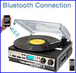 Retro Vintage Radio Cassette MP3 Record Player Turntable Vinyl LP Bluetooth