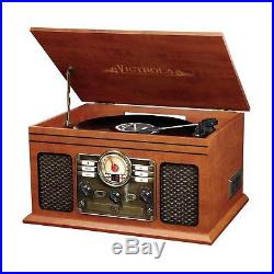 Retro Vintage Wireless Turntable Radio CD Cassette MP3 Record Player Bluetooth
