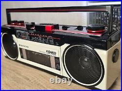 SANYO M-S350LE Rare Vintage Radio Cassette Recorder Boombox Ghettoblaster Alarm SANYO M-S350LE Rare Vintage Radio Cassette Recorder Boombox Ghettoblaster Alarm