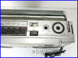 SANYO M9975K Radio Cassette Recorder Player Vintage Silver Read Description