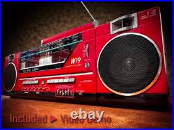 SANYO RED BOOMBOX? RaRe? Vintage Stereo Cassette Recorder