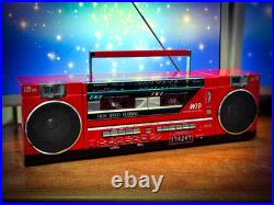 SANYO RED BOOMBOX? RaRe? Vintage Stereo Cassette Recorder
