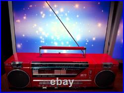 SANYO RED BOOMBOX? RaRe? Vintage Stereo Cassette Recorder