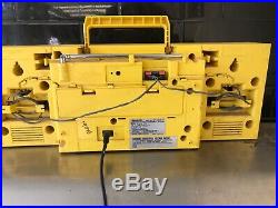 SHARP GF 320A Yellow Stereo Retro Boombox Vintage Radio Cassette Recorder RARE