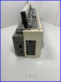 SHARP QT77 VINTAGE BOOMBOX AM/FM Stereo Dual Cassette Player/Recorder Works