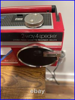 SHARP WQ-272H(R) RARE Vintage Radio Stereo Cassette Recorder WORKS Plug Included SHARP WQ-272H(R) RARE Vintage Radio Stereo Cassette Recorder WORKS Plug Included