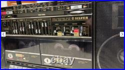 SILVER SR 2040 Rare Vintage Cassete Boombox Japan Retro Warranty SILVER SR 2040 Rare Vintage Cassete Boombox Japan Retro Warranty