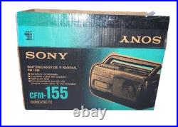 SONY CFM-155 Cassette Recorder AM/FM Radio Portable Vintage Audio Player NOB NEW