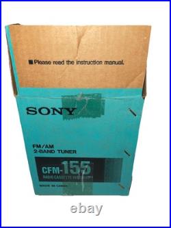 SONY CFM-155 Cassette Recorder AM/FM Radio Portable Vintage Audio Player NOB NEW
