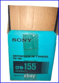 SONY CFM-155 Cassette Recorder AM/FM Radio Portable Vintage Audio Player NOB NEW