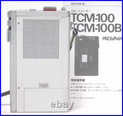 SONY Pressman TCM-100 Cassette Recorder Serviced Fully Working Vintage Japan