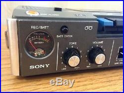 SONY TC-142 VINTAGE! Three head Portable Cassette Recorder. WORKING GREAT