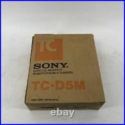 SONY TC-D5M VINTAGE CASSETTE RECORDER With STRAP, BOX, MANUAL, WIRES