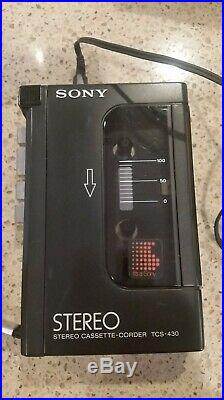 SONY TCS-430 Stereo Cassette Player Recorder Vintage Walkman withbox earphones EUC
