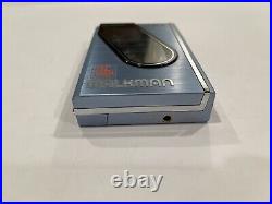 SONY WM-30 Walkman Cassette Player Blue Vintage Rare WORKS GREAT