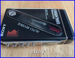 SONY Walkman WM-R202 Recording Stereo Cassette Player with cover Vintage Black