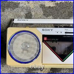 SUPER RARE! SONY CFS-W50 Vintage Stereo Cassette-Corder Boombox White Retro