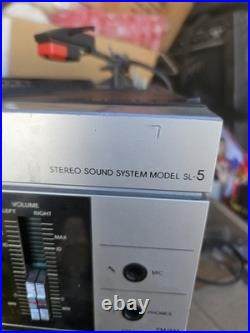 SUPER RARE Vintage Toshiba SL-5 Cassette + Record Player Combo As Is