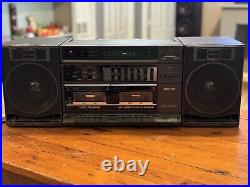 Sanyo C33 Boombox 1988 Vintage Ghetto Blaster Dual Cassette Player Recorder