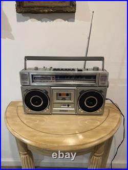 Sanyo M9965 80's Vintage Boombox Stereo Cassette Tape Deck Radio Tested Works