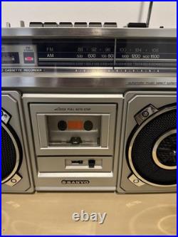 Sanyo M9965 80's Vintage Boombox Stereo Cassette Tape Deck Radio Tested Works